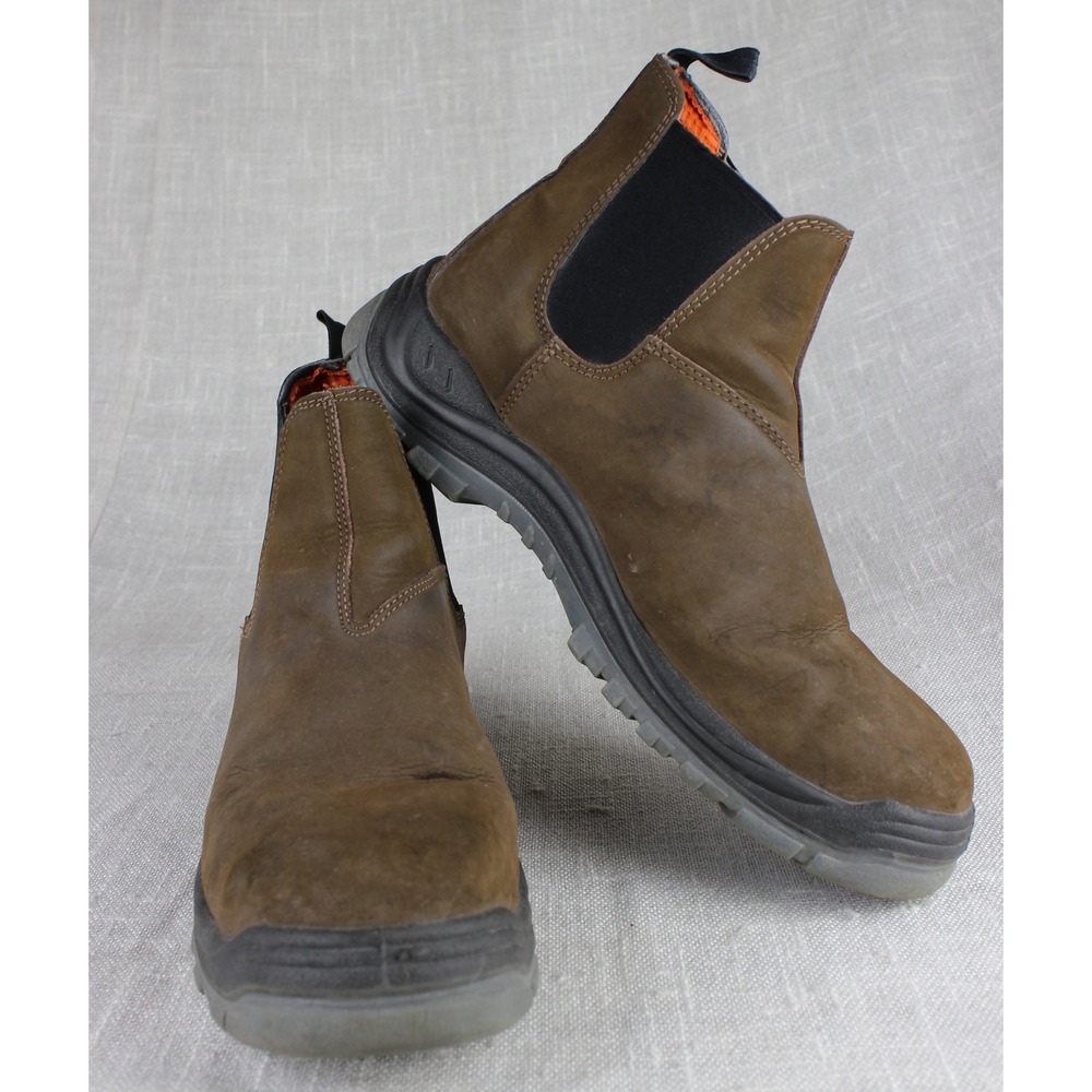 Hytest Knox Direct Attach Steel Toe Slip On Brown Leather Chelsea Work Boot 13W